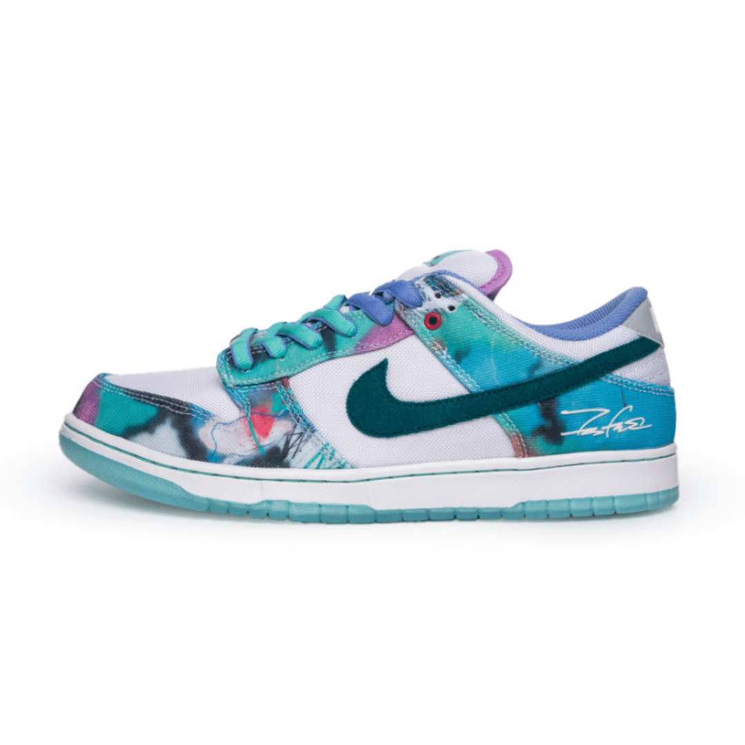 Tênis Nike SB Dunk Low x Futura Laboratories White and Geode Teal - Legranee
