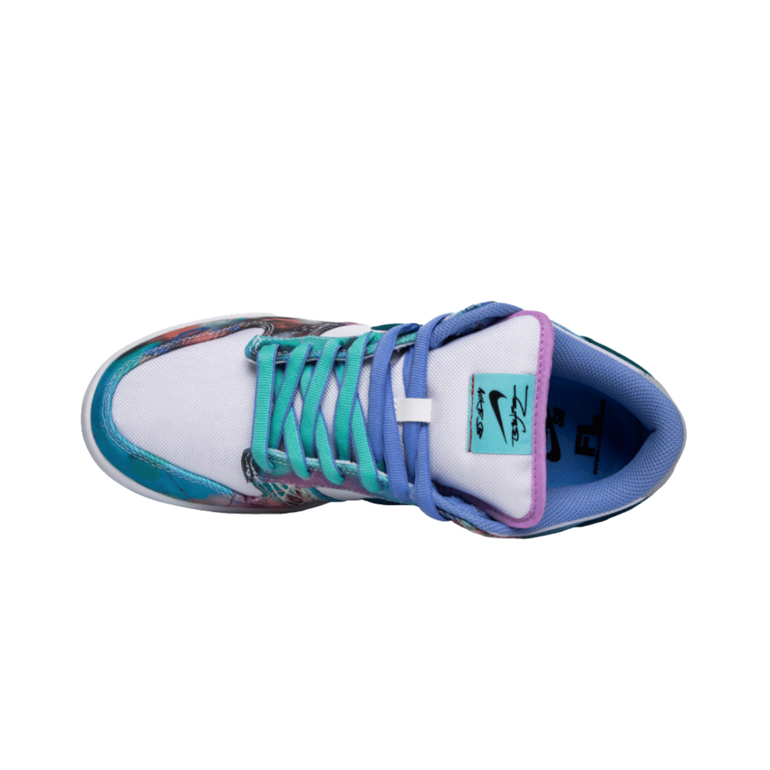 Tênis Nike SB Dunk Low x Futura Laboratories White and Geode Teal - Legranee