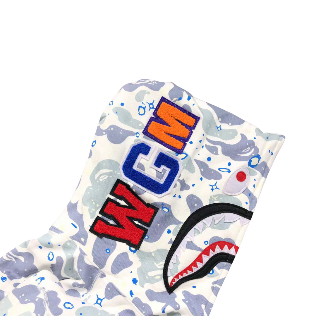 Moletom Bape Shark Wide White Camo - Legranee